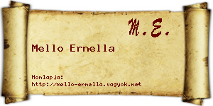 Mello Ernella névjegykártya